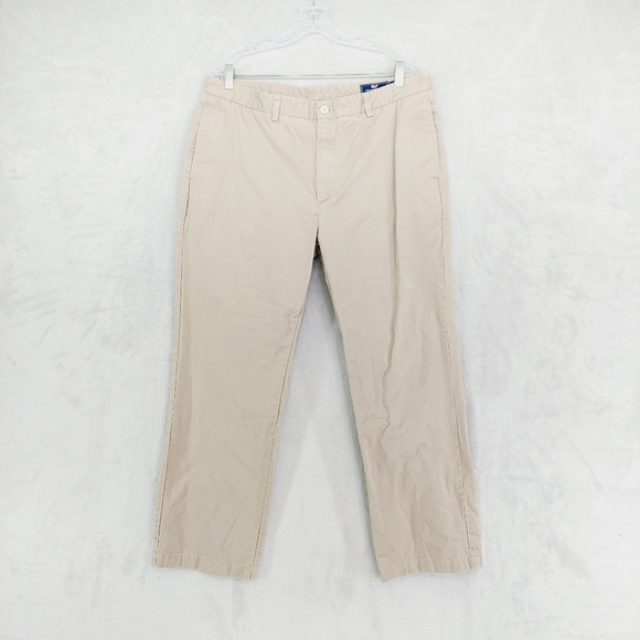 Vineyard Vines Classic Fit Club Business Casual Pants in Khaki P4080 - Picture 1 of 10